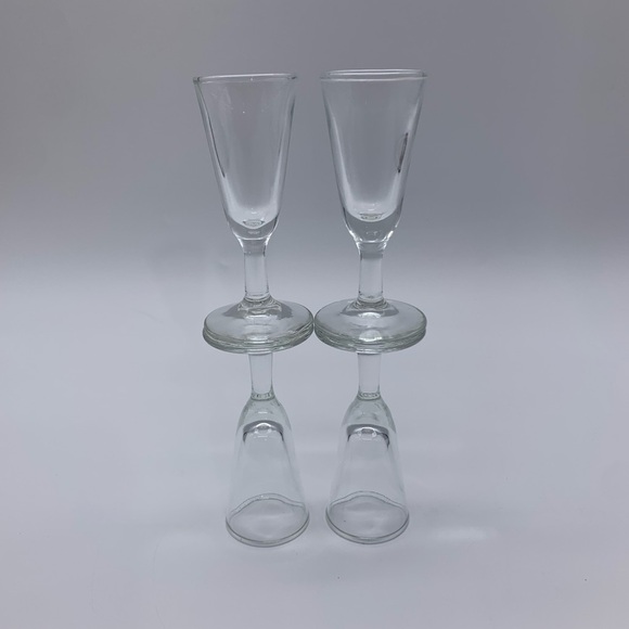 Set Of 4 Antique MCM Vintage After Dinner Stemmed Cordial Aperitif Glasses 1 Oz - Picture 10 of 12